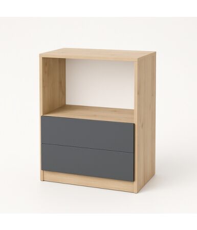 Regał z szufladami na dole